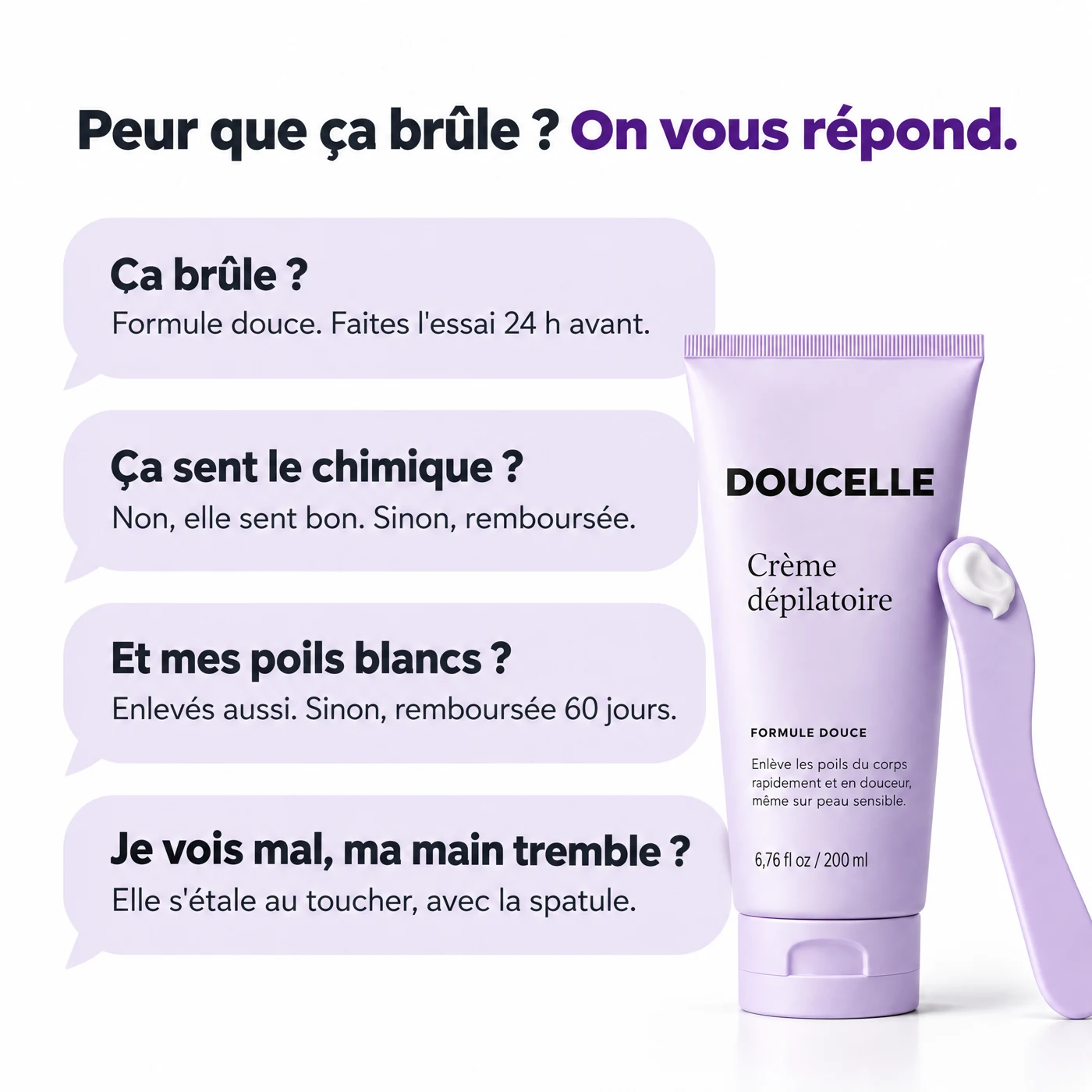 Ça brûle ? Ça sent le chimique ? Et les poils blancs ? Je vois mal ? Nos réponses